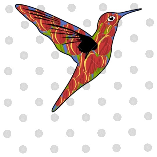 Humming-Bird Tulips Flowers Digital Files