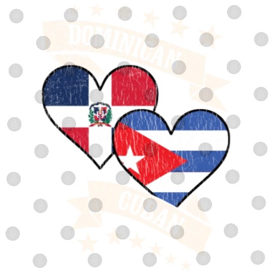 Dominican Cuban Heart Flags Dominican Republic Cub Digital Files
