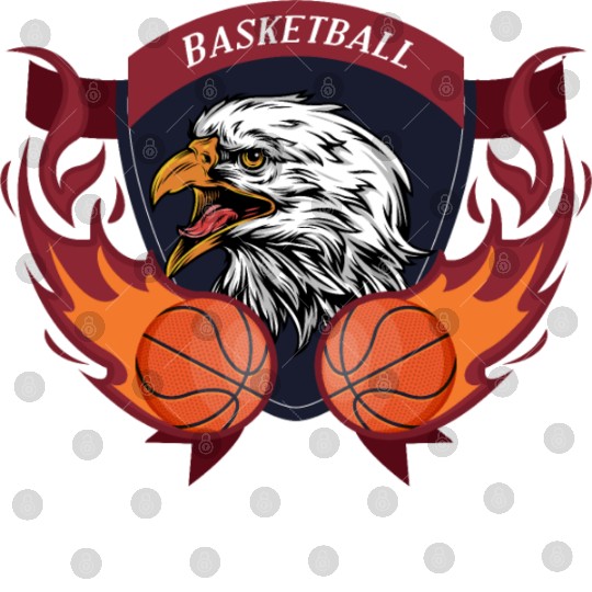 Eagle Flame Basketball Crest Digital Files