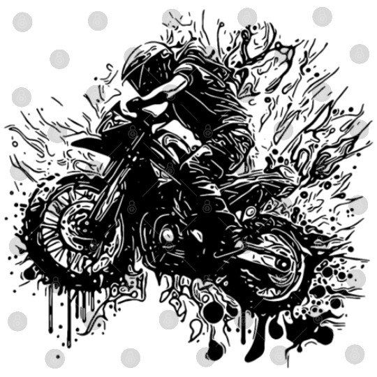 Racing Motorcycle Off-road Ride Splash Style Digital Files