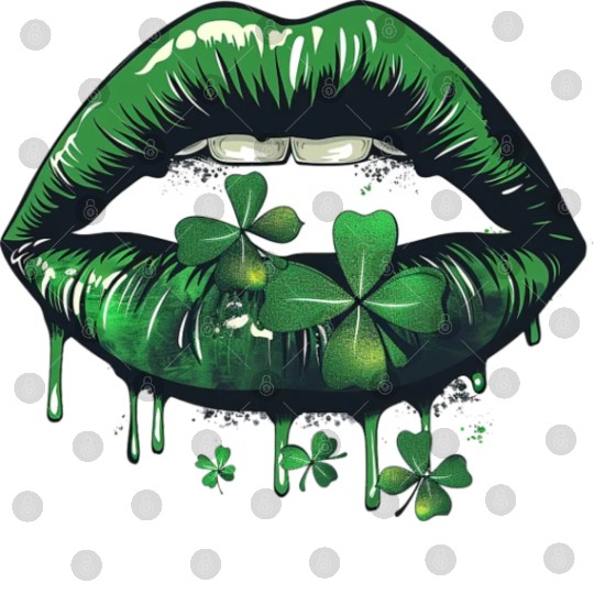 St Patrick Irish Green Lips Digital Files