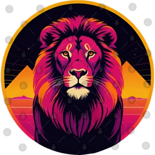 Synthwave Lion Digital Files