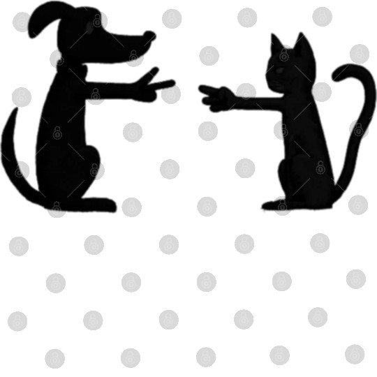 Funny dog and cat Rock-Paper-Scissors Digital Files