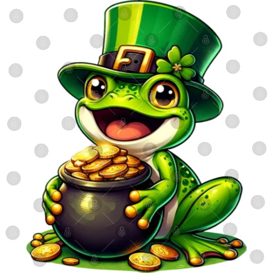 St. Patrick's Day Frog with Gold Digital Files