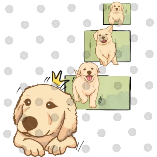 A Cute Cartoon Dog Running Funny puppy Digital Files