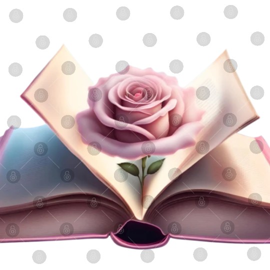 Book and Flower, Rose Digital Files