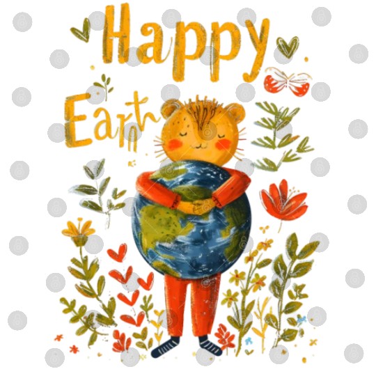 Happy Earth Hug: Embracing Sustainability Digital Files