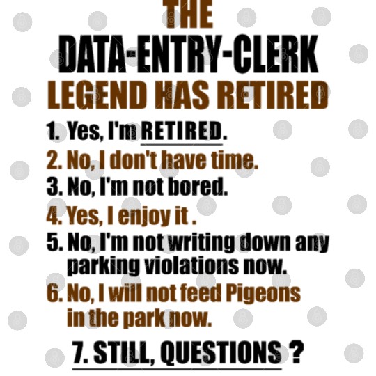 Retirement gift idea Retired Data-Entry-Clerk Digital Files