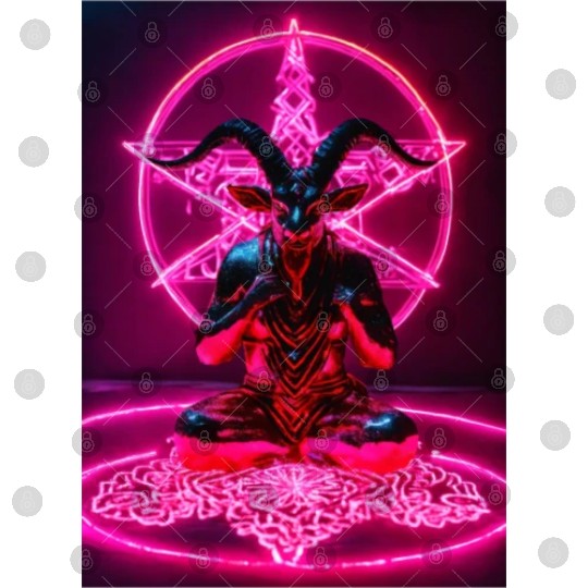 Baphomet made of diamonds and glitter neon light Digital Files