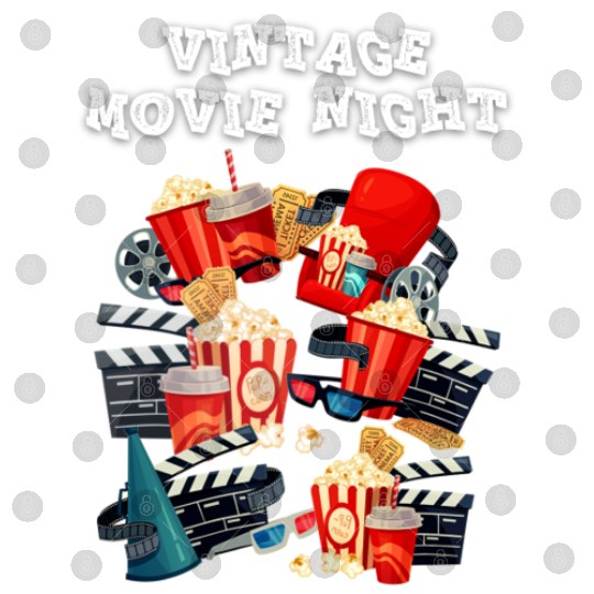 Popcorn Vintage Movie Night Digital Files