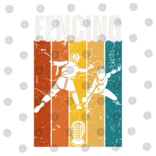 Fencing Vintage Retro 70s Design Fencer Digital Files