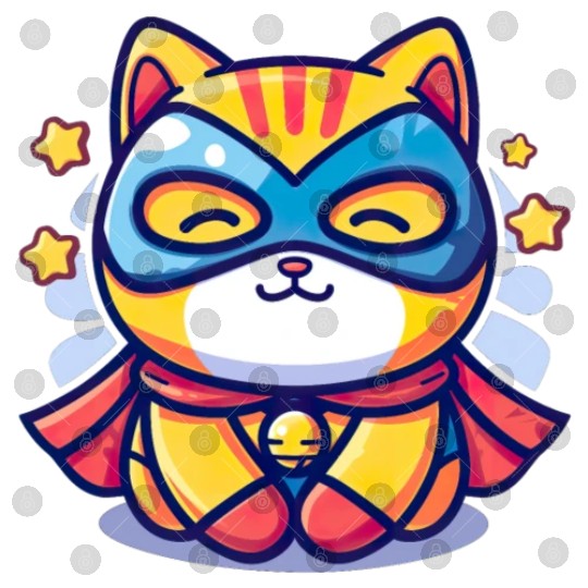 Superhero Kawaii Cat Digital Files