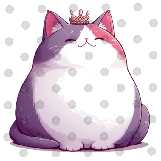 Chunky Kawaii Cat Queen Digital Files