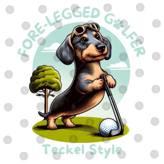 Cute Teckel Dog lovers and Golf players Digital Files