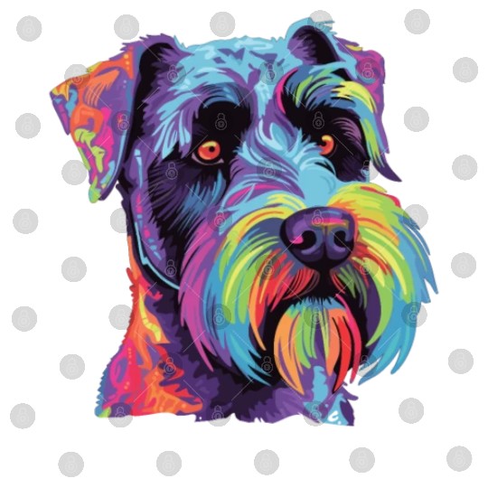 Watercolor Colorful Standard Schnauzer Digital Files