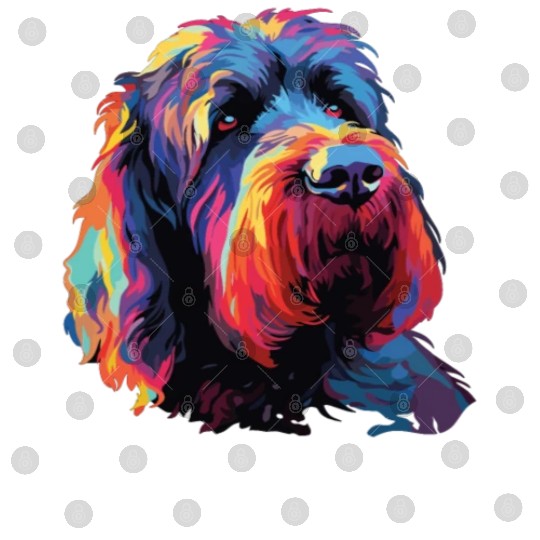 Colorful Russian Black Terrier Digital Files