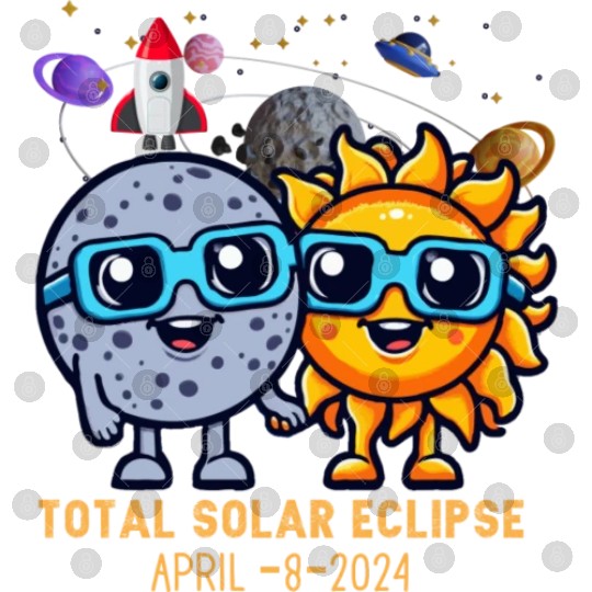 Total solar eclipse 4-8-2024: Sun and Moon love Digital Files