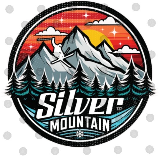 Retro Silver Mountain Ski Digital Files