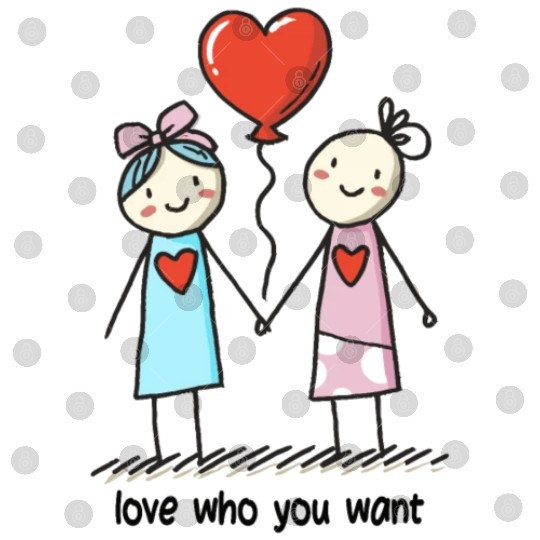 Stick Figure Lesbian Lovers Love Who You Want Digital Files