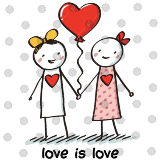 Stick Figure Lesbian Lovers Love is Love Digital Files