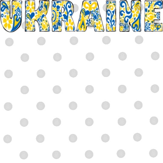 Folk art lettering Ukraine in national flag colors Digital Files