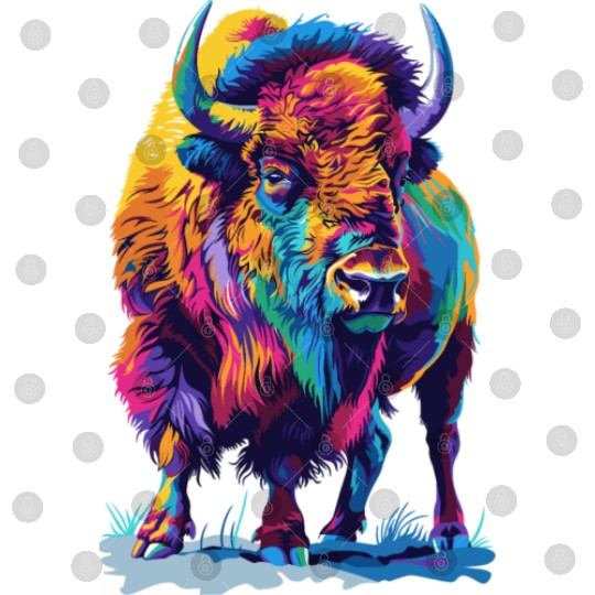 Colorful Bison Abstract Animal Art Wildlife Digital Files