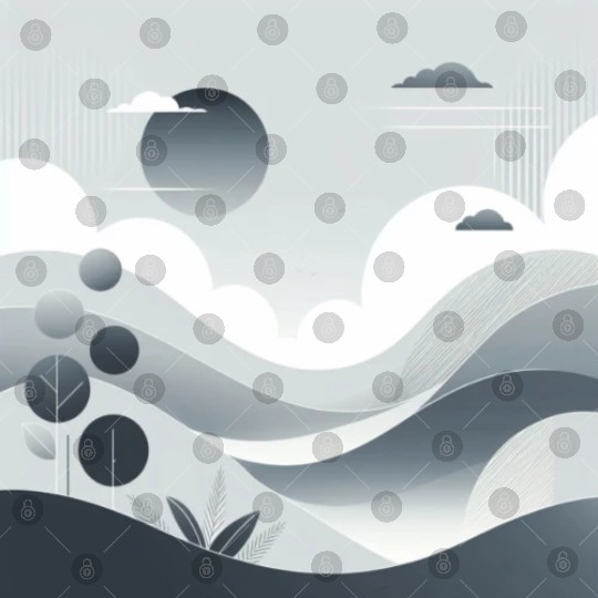 "Tranquil Monochrome Horizon" Digital Files