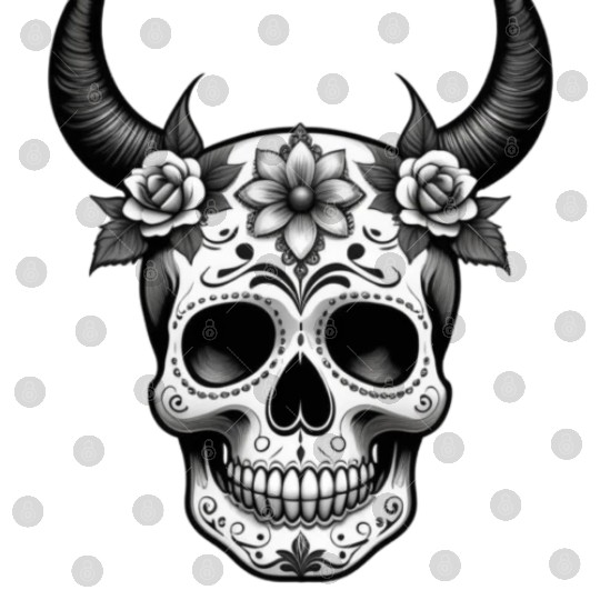 Mystical Reverie: Horned Sugar Skull - Sugar Skull Digital Files