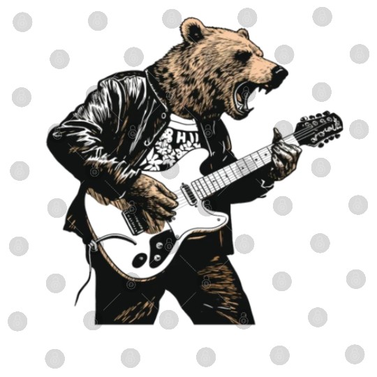 Grizzly Bear Playing Guitar Digital Files