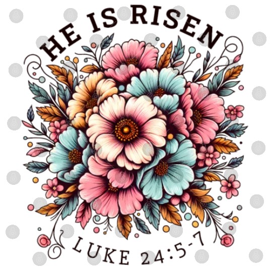 He is Risen Floral Easter Christian Duo Digital Files