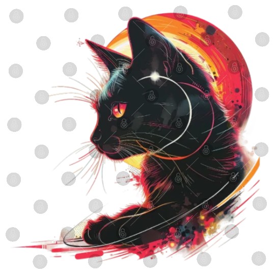 Solar Eclipse with Cat Digital Files