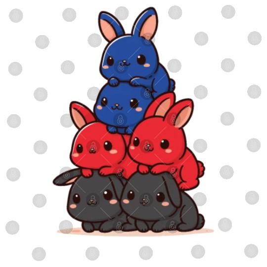 Bunnies Polyam Flag Pride Month Cute Bunnies Digital Files