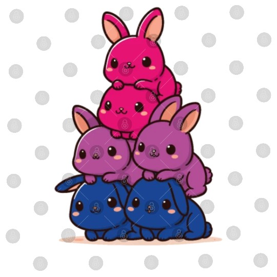 Bunnies Bi Flag Pride Month Cute Bunnies Digital Files