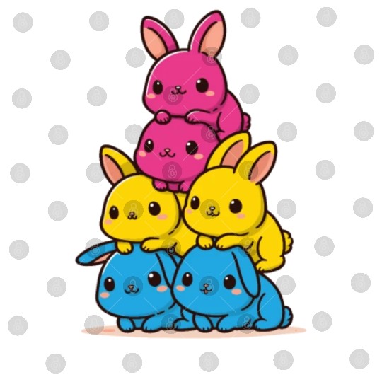Bunny Pansexual Flag Pride Month Cute Bunny Digital Files