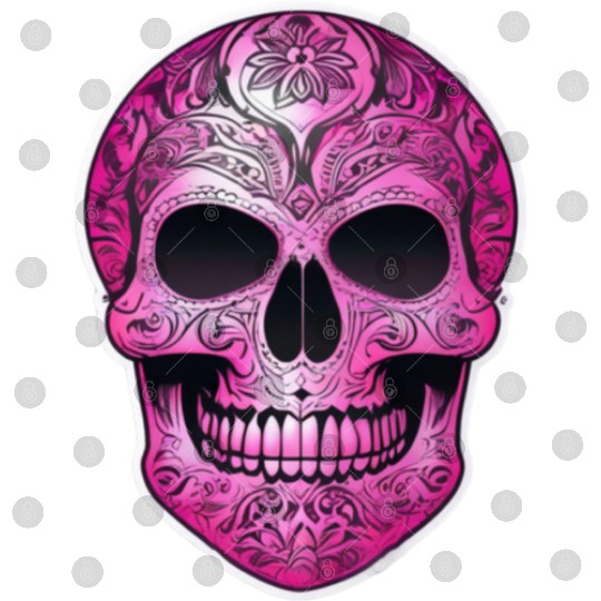 vintage tribal pink Mexican skull Digital Files