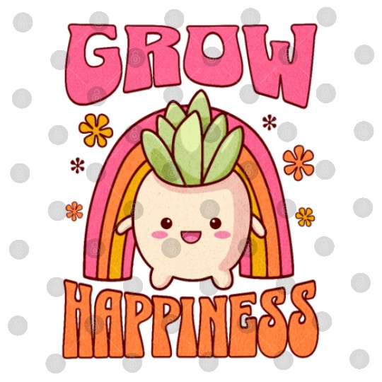 GROW HAPPINESS Colorful Cute Gardener Digital Files