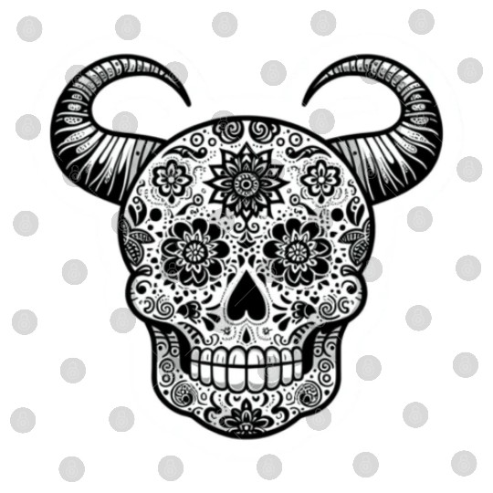 Sweet Enchantment: Sugar Horned Skull- sugar skull Digital Files