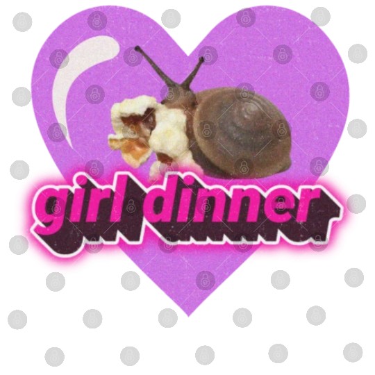 Girl dinner meme snail popcorn cute aesthetic Digital Files