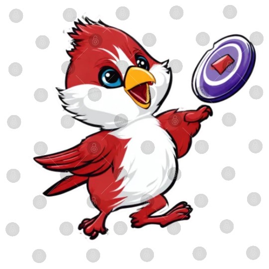 Cardinal Frisbee Fun: Vibrant Cardinal Design for Digital Files