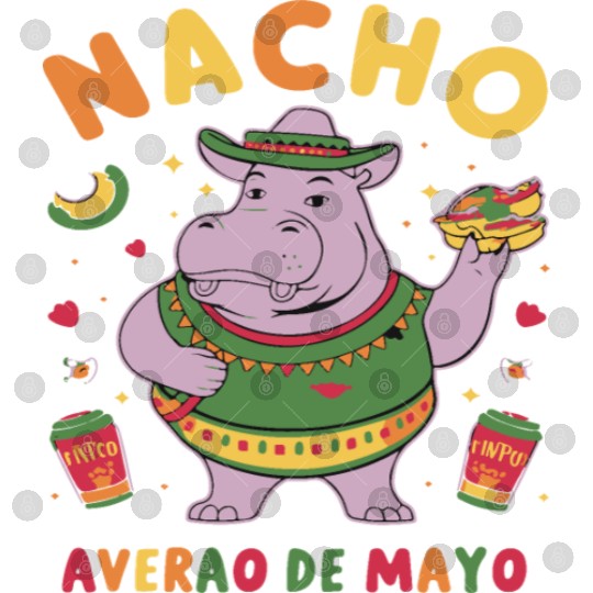 Nacho Average Hippo Mexican Hippopotamus Digital Files