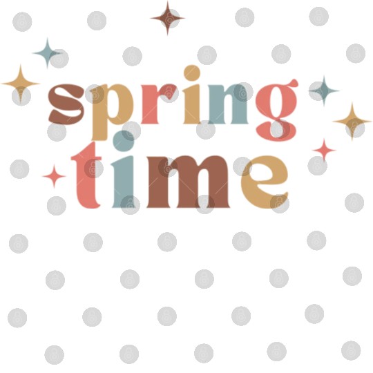 Colorful retro hello spring day time groovy cute Digital Files
