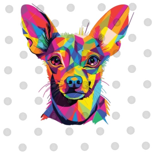 Watercolor Colorful Russian Toy Terrier Digital Files