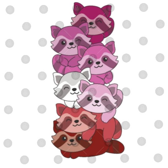 Lipstick Lesbian Flag Pride Lgbtq Cute Raccoon Digital Files