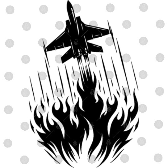 Fighter Jet Model Airplane Fire Flames Flight Digital Files