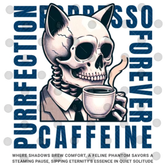 Cat Skull Caffeine Connoisseur - Eternal Coffee Digital Files