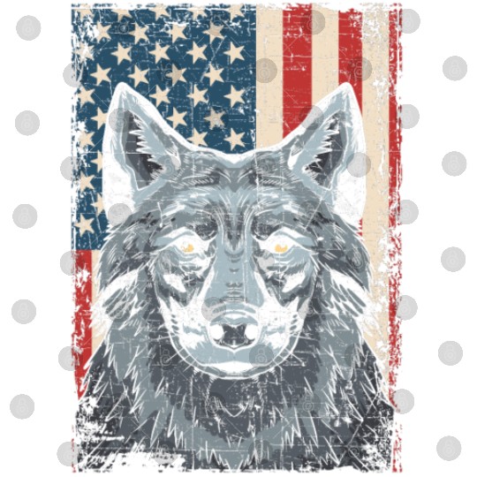 Wolf 4th of July American Flag Howling Wolves Digital Files