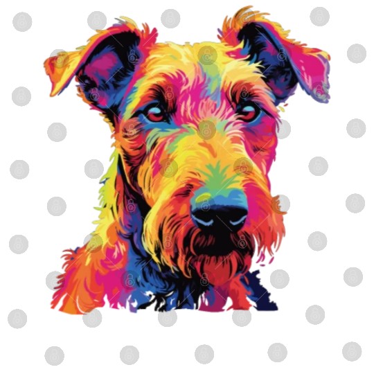 Watercolor Colorful Irish Terrier Digital Files