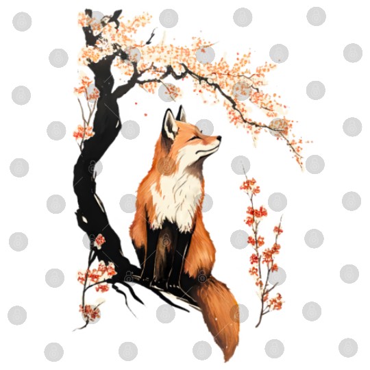 Fox & Sakura: Wildlife and Spring Scenery Cherry Digital Files