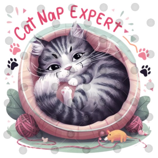 Cat Nap Expert - Funny Cat Outfit! Digital Files