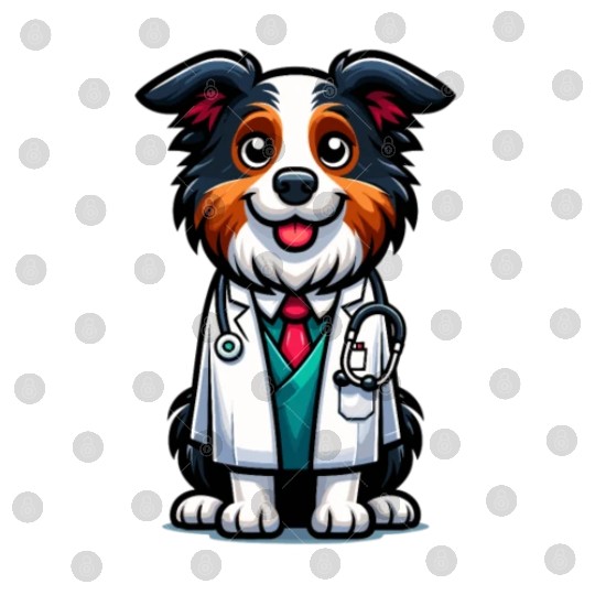 Border Collie as a Doctor, funny dog Digital Files